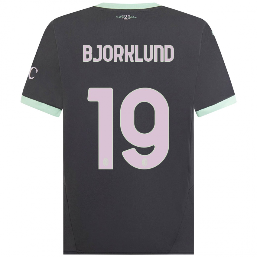 Niño Camiseta Lukas Bjorklund #19 Gris Equipación Tercera 2024/25 La Camisa Perú