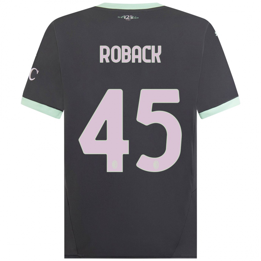 Niño Camiseta Emil Roback #45 Gris Equipación Tercera 2024/25 La Camisa Perú