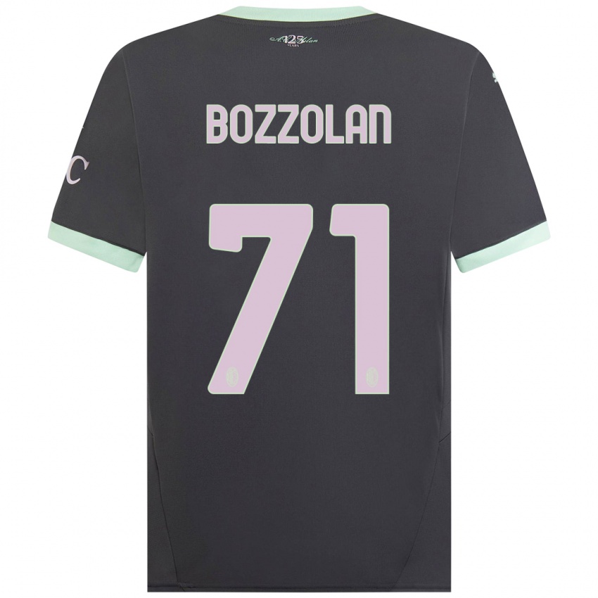 Niño Camiseta Andrea Bozzolan #71 Gris Equipación Tercera 2024/25 La Camisa Perú