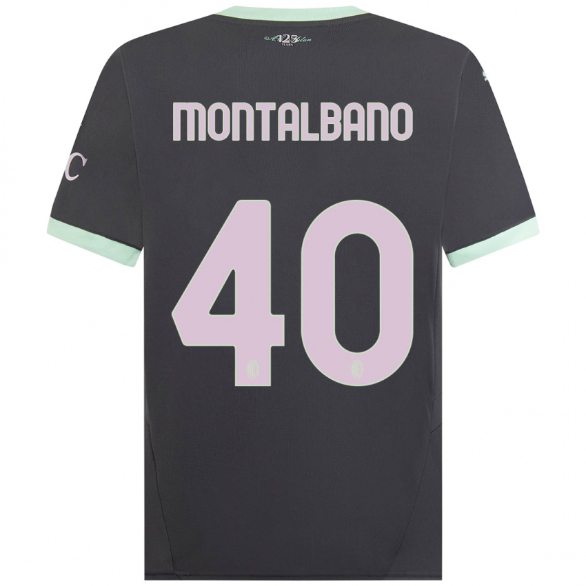 Niño Camiseta Nicolo Montalbano #40 Gris Equipación Tercera 2024/25 La Camisa Perú