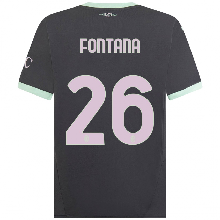 Niño Camiseta Francesco Fontana #26 Gris Equipación Tercera 2024/25 La Camisa Perú