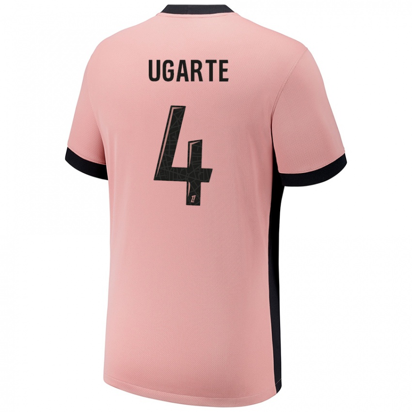 Niño Camiseta Manuel Ugarte #4 Rosa Óxido Equipación Tercera 2024/25 La Camisa Perú