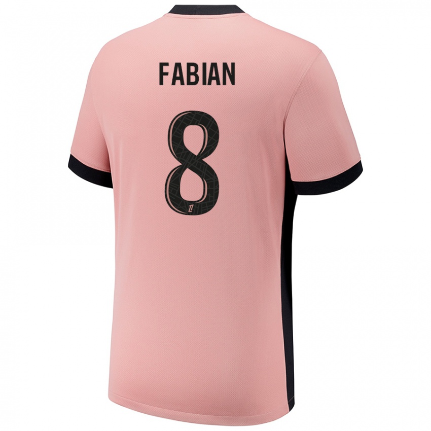 Niño Camiseta Fabián Ruiz #8 Rosa Óxido Equipación Tercera 2024/25 La Camisa Perú