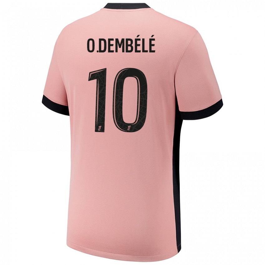 Niño Camiseta Ousmane Dembele #10 Rosa Óxido Equipación Tercera 2024/25 La Camisa Perú