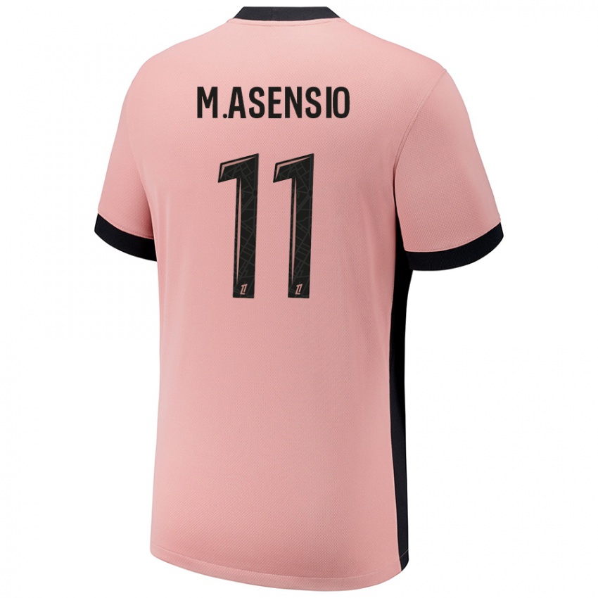 Niño Camiseta Marco Asensio #11 Rosa Óxido Equipación Tercera 2024/25 La Camisa Perú