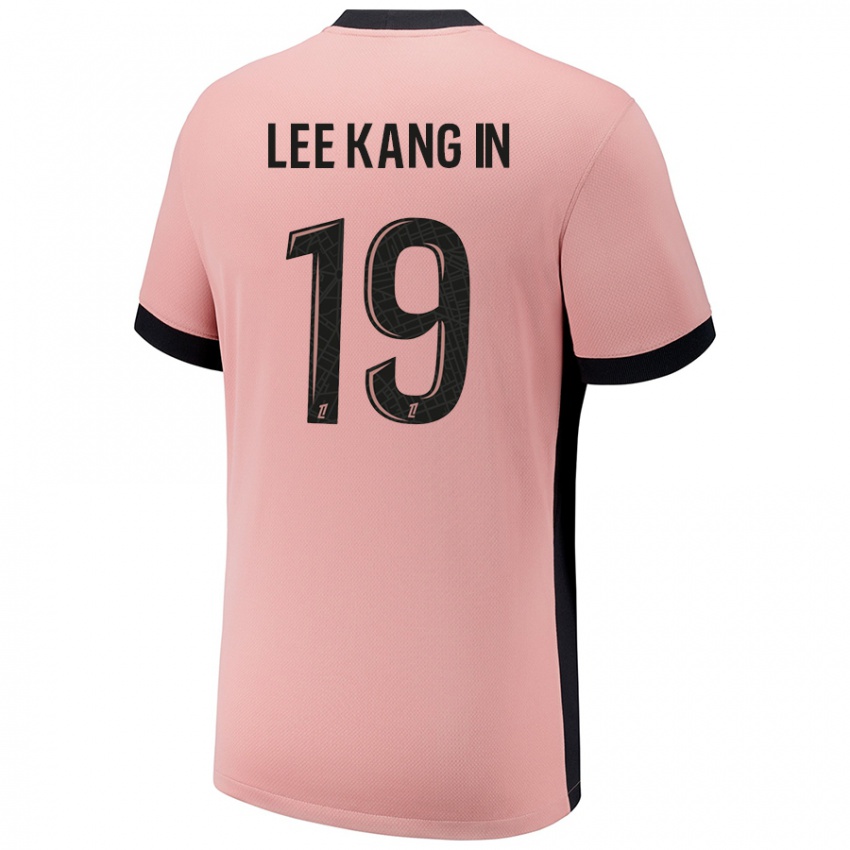 Niño Camiseta Kang-In Lee #19 Rosa Óxido Equipación Tercera 2024/25 La Camisa Perú