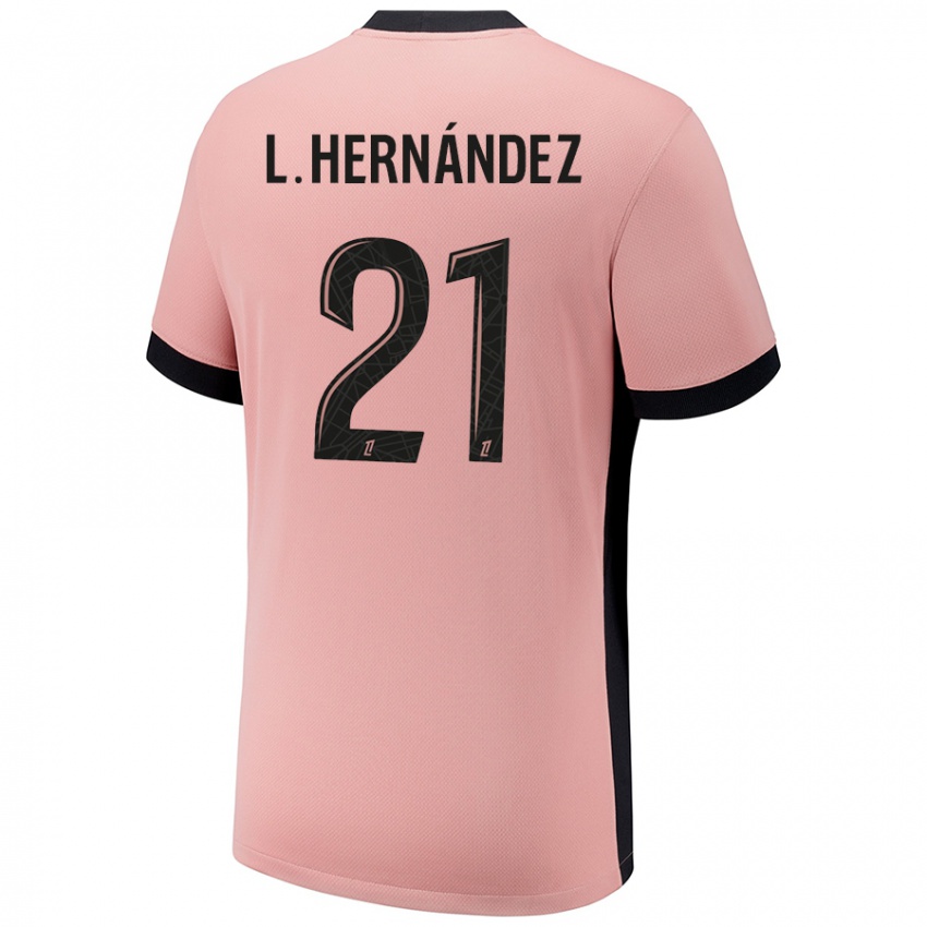 Niño Camiseta Lucas Hernandez #21 Rosa Óxido Equipación Tercera 2024/25 La Camisa Perú