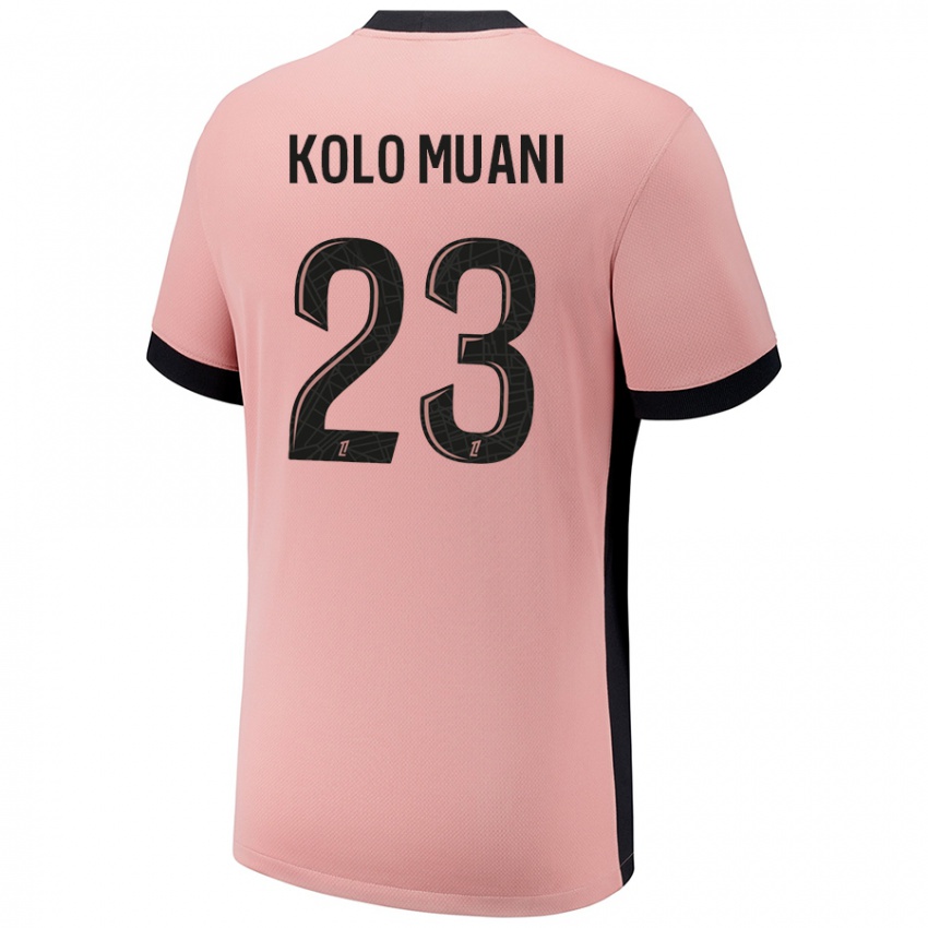 Niño Camiseta Randal Kolo Muani #23 Rosa Óxido Equipación Tercera 2024/25 La Camisa Perú