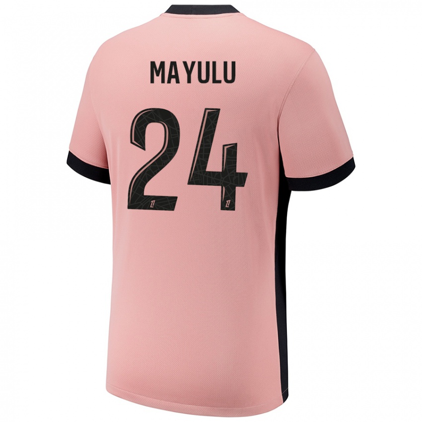 Niño Camiseta Senny Mayulu #24 Rosa Óxido Equipación Tercera 2024/25 La Camisa Perú