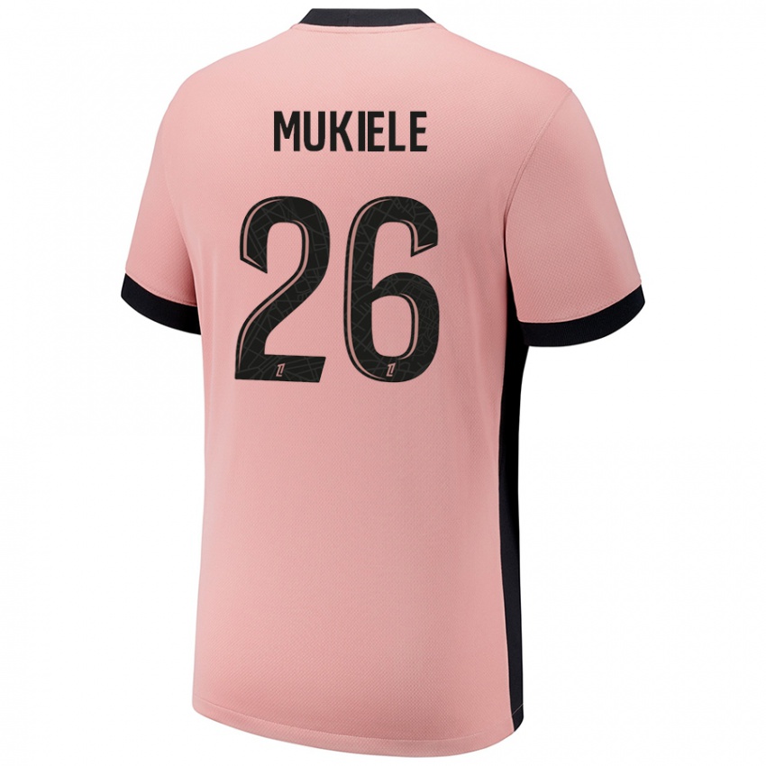 Niño Camiseta Nordi Mukiele #26 Rosa Óxido Equipación Tercera 2024/25 La Camisa Perú