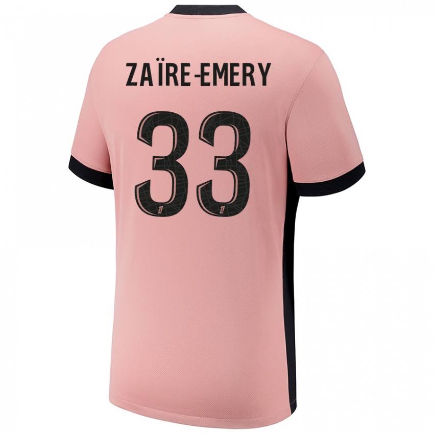 Niño Camiseta Warren Zaire Emery #33 Rosa Óxido Equipación Tercera 2024/25 La Camisa Perú