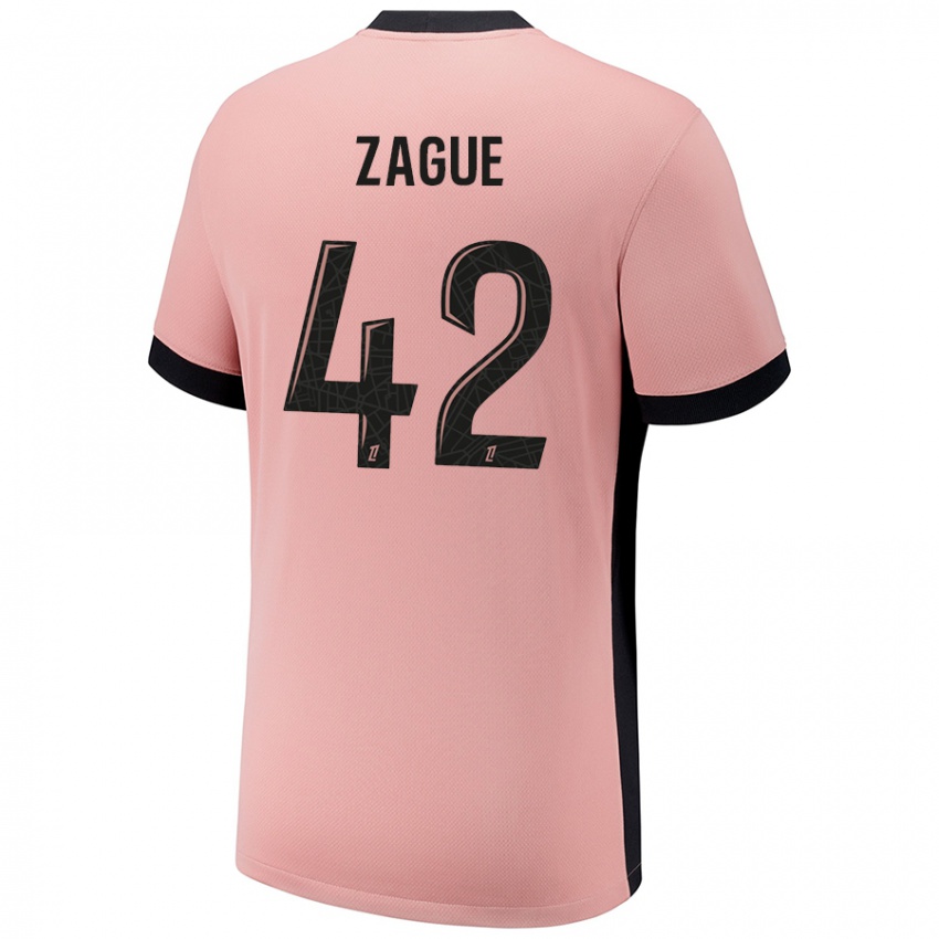 Niño Camiseta Yoram Zague #42 Rosa Óxido Equipación Tercera 2024/25 La Camisa Perú