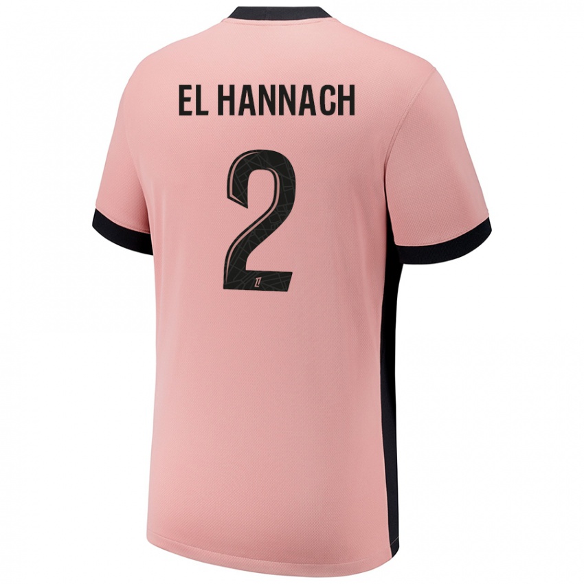 Niño Camiseta Naoufel El Hannach #2 Rosa Óxido Equipación Tercera 2024/25 La Camisa Perú