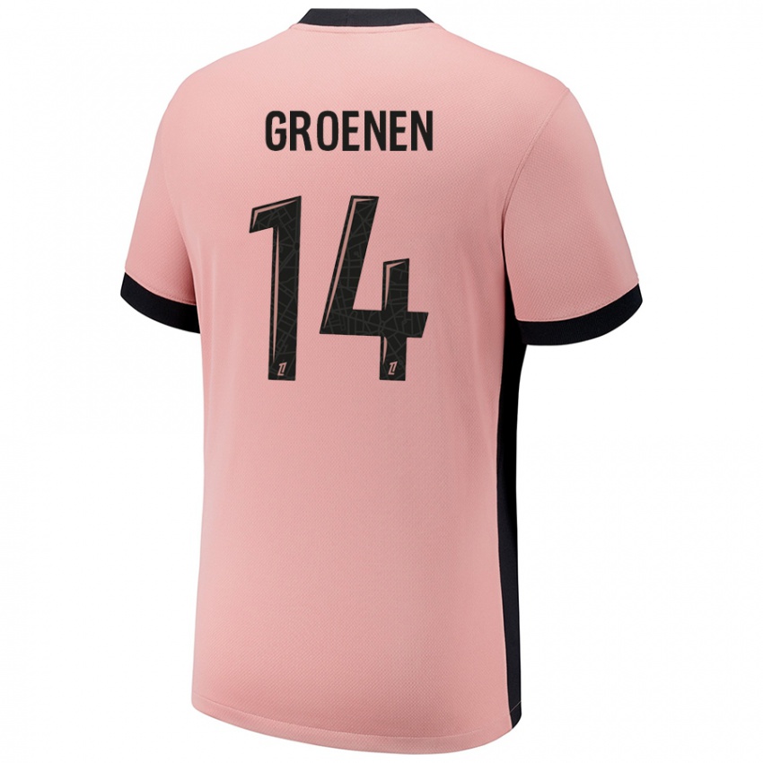 Niño Camiseta Jackie Groenen #14 Rosa Óxido Equipación Tercera 2024/25 La Camisa Perú