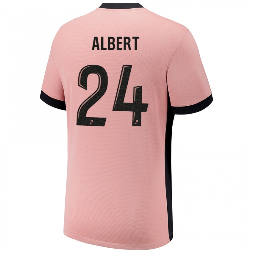 Niño Camiseta Korbin Albert #24 Rosa Óxido Equipación Tercera 2024/25 La Camisa Perú