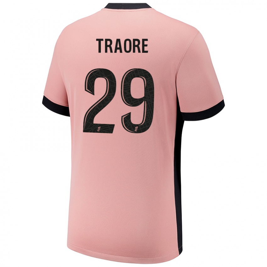 Niño Camiseta Manssita Traoré #29 Rosa Óxido Equipación Tercera 2024/25 La Camisa Perú