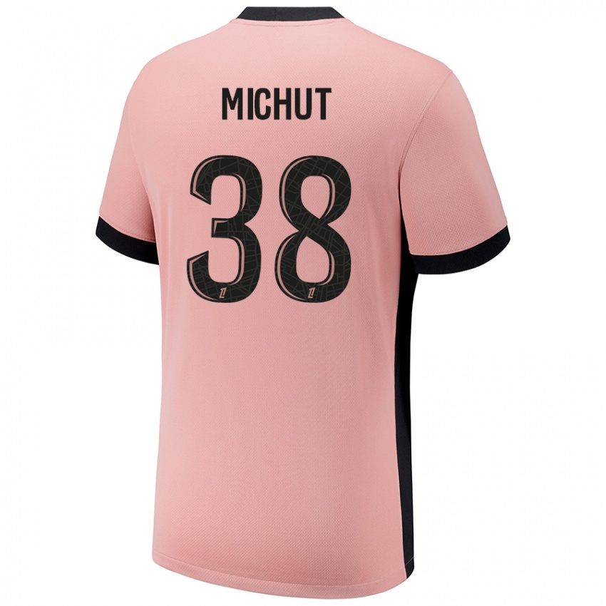 Niño Camiseta Edouard Michut #38 Rosa Óxido Equipación Tercera 2024/25 La Camisa Perú