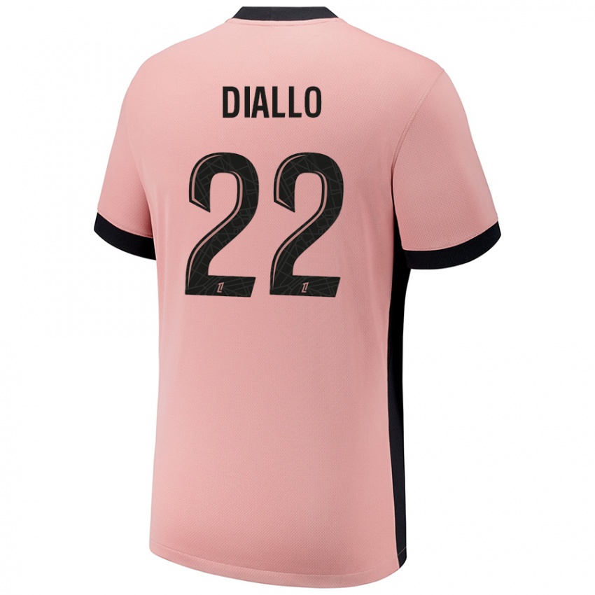 Niño Camiseta Abdou Diallo #22 Rosa Óxido Equipación Tercera 2024/25 La Camisa Perú