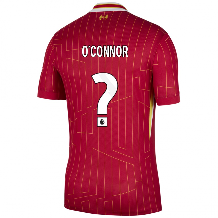 Hombre Camiseta Ollie O'connor #0 Rojo Amarillo Blanco 1ª Equipación 2024/25 La Camisa Perú