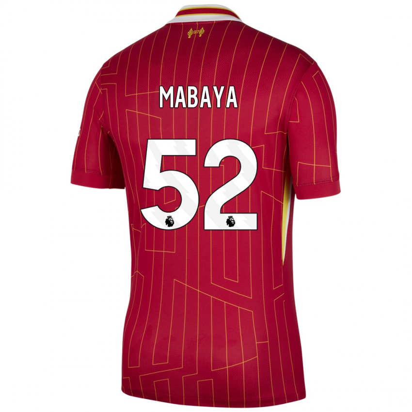 Hombre Camiseta Isaac Mabaya #52 Rojo Amarillo Blanco 1ª Equipación 2024/25 La Camisa Perú