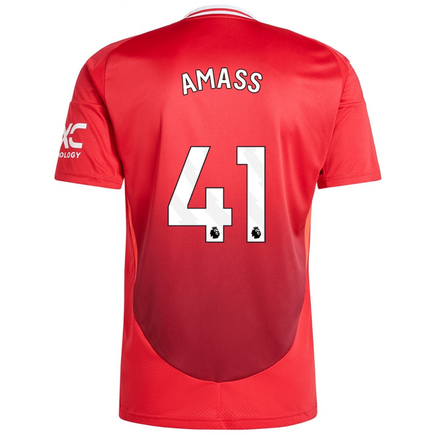 Hombre Camiseta Harry Amass #41 Rojo Brillante 1ª Equipación 2024/25 La Camisa Perú