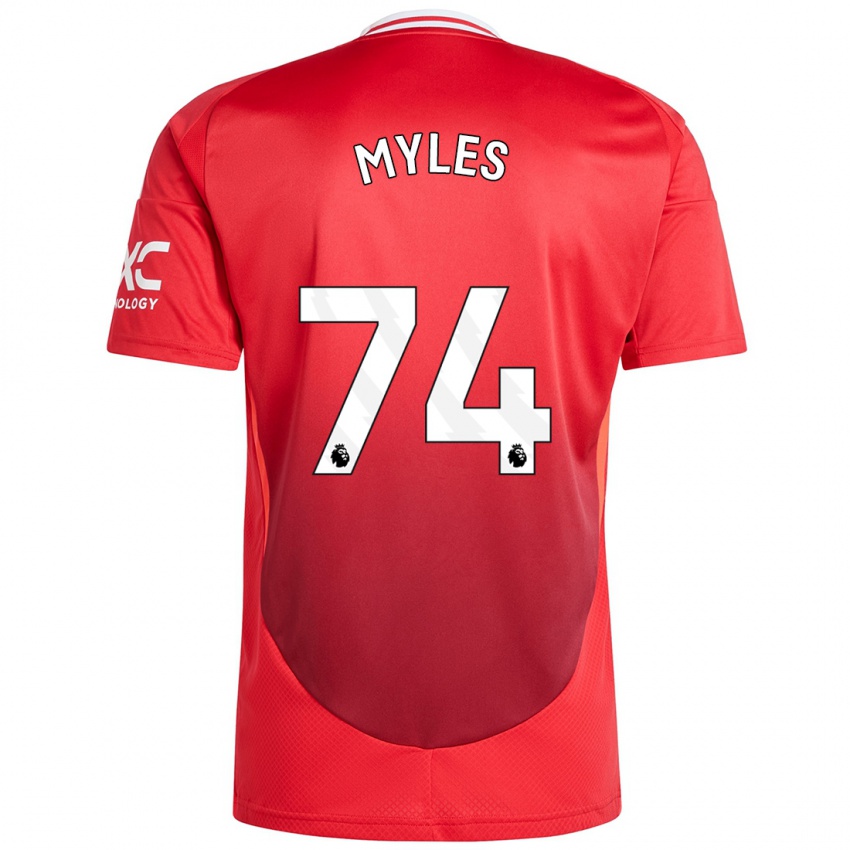 Hombre Camiseta Tom Myles #74 Rojo Brillante 1ª Equipación 2024/25 La Camisa Perú