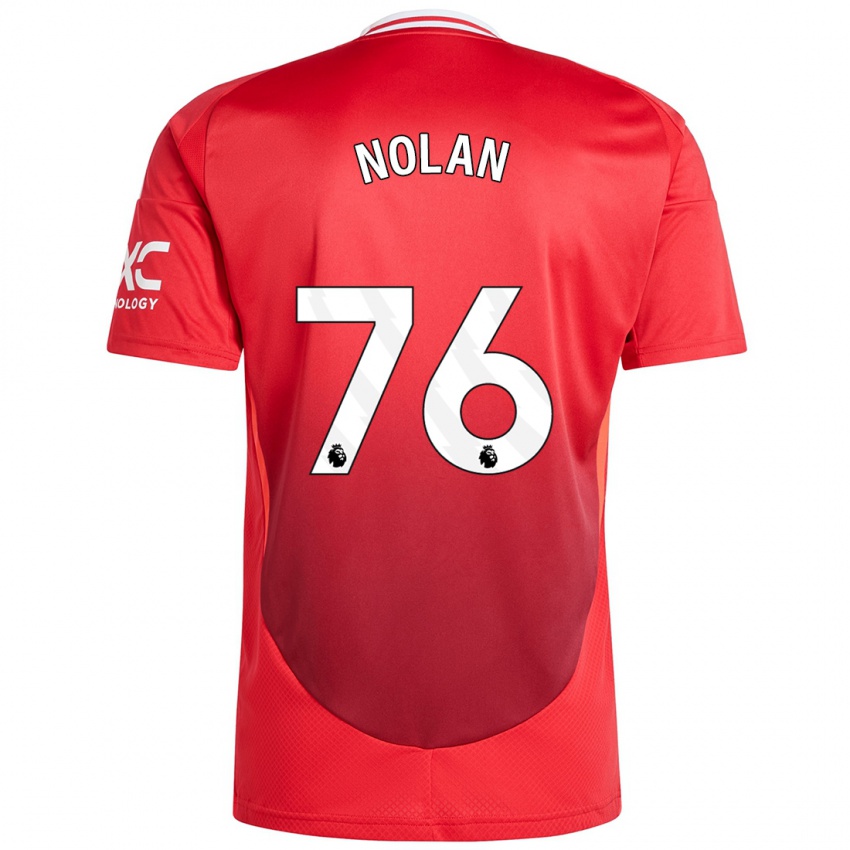 Hombre Camiseta James Nolan #76 Rojo Brillante 1ª Equipación 2024/25 La Camisa Perú