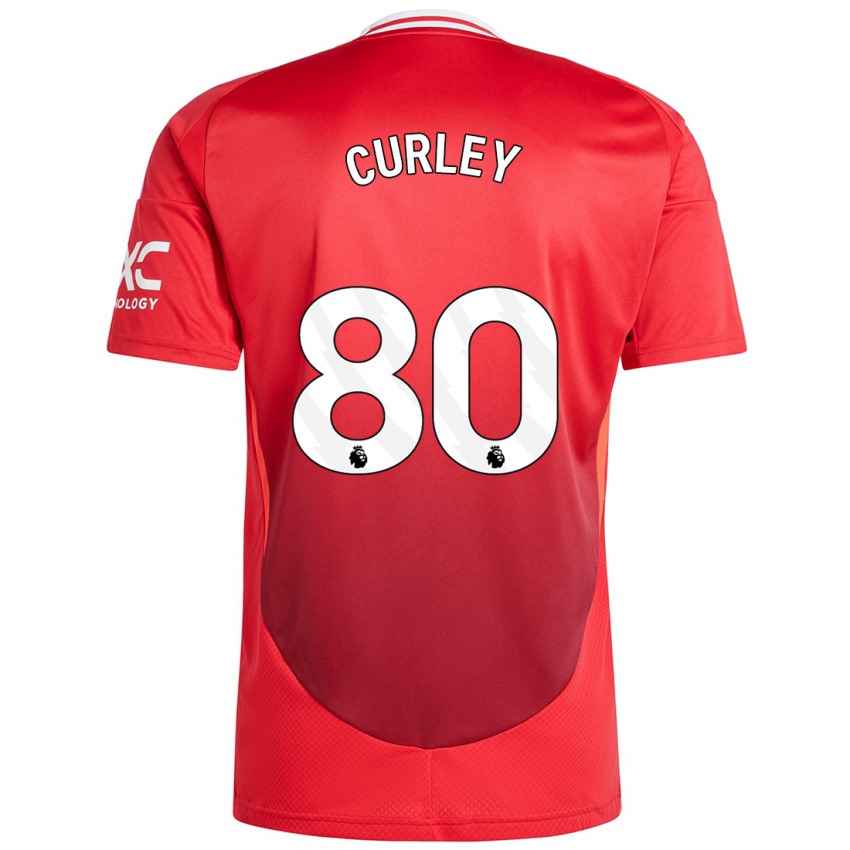 Hombre Camiseta Ruben Curley #80 Rojo Brillante 1ª Equipación 2024/25 La Camisa Perú