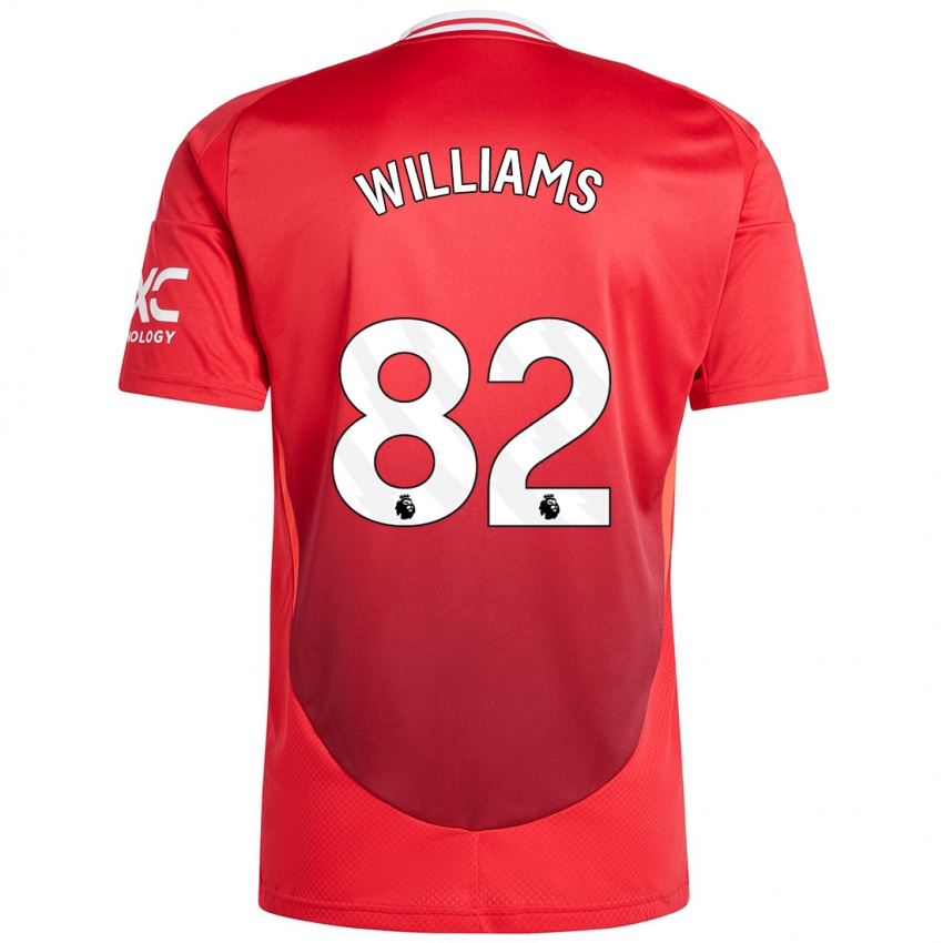 Hombre Camiseta Ethan Williams #82 Rojo Brillante 1ª Equipación 2024/25 La Camisa Perú