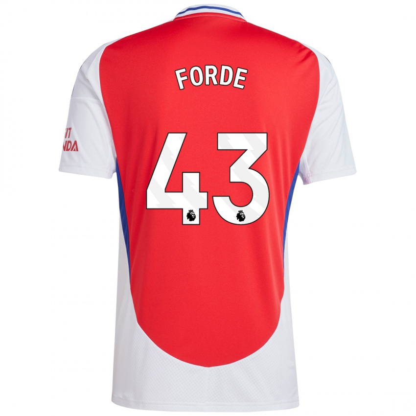 Hombre Camiseta Romari Forde #43 Rojo Blanco 1ª Equipación 2024/25 La Camisa Perú