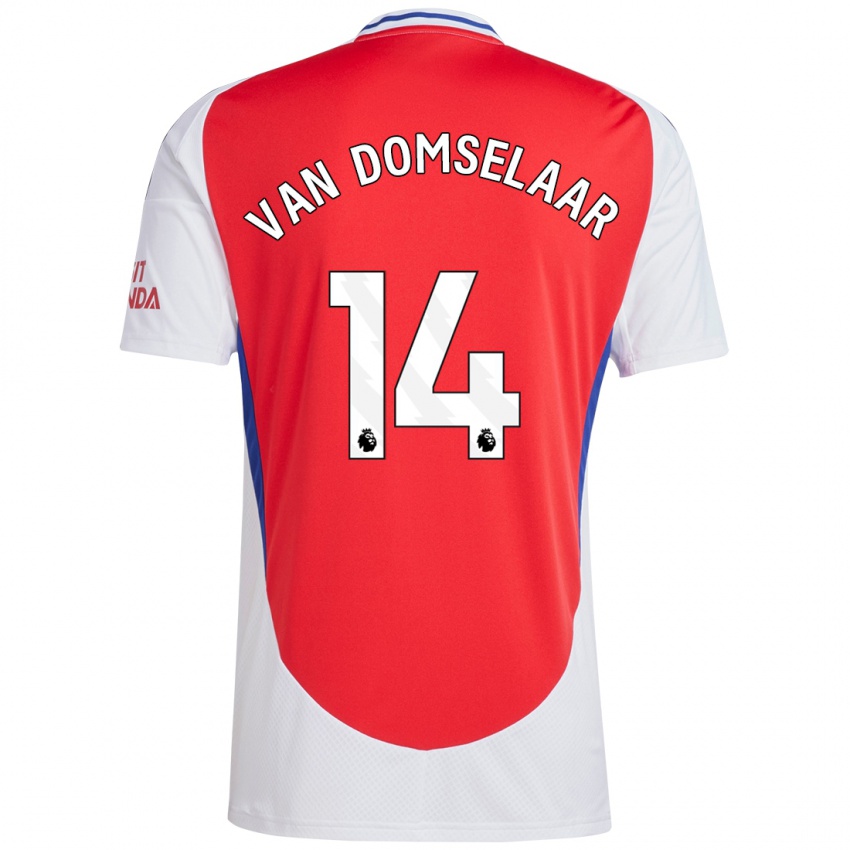 Hombre Camiseta Daphne Van Domselaar #14 Rojo Blanco 1ª Equipación 2024/25 La Camisa Perú