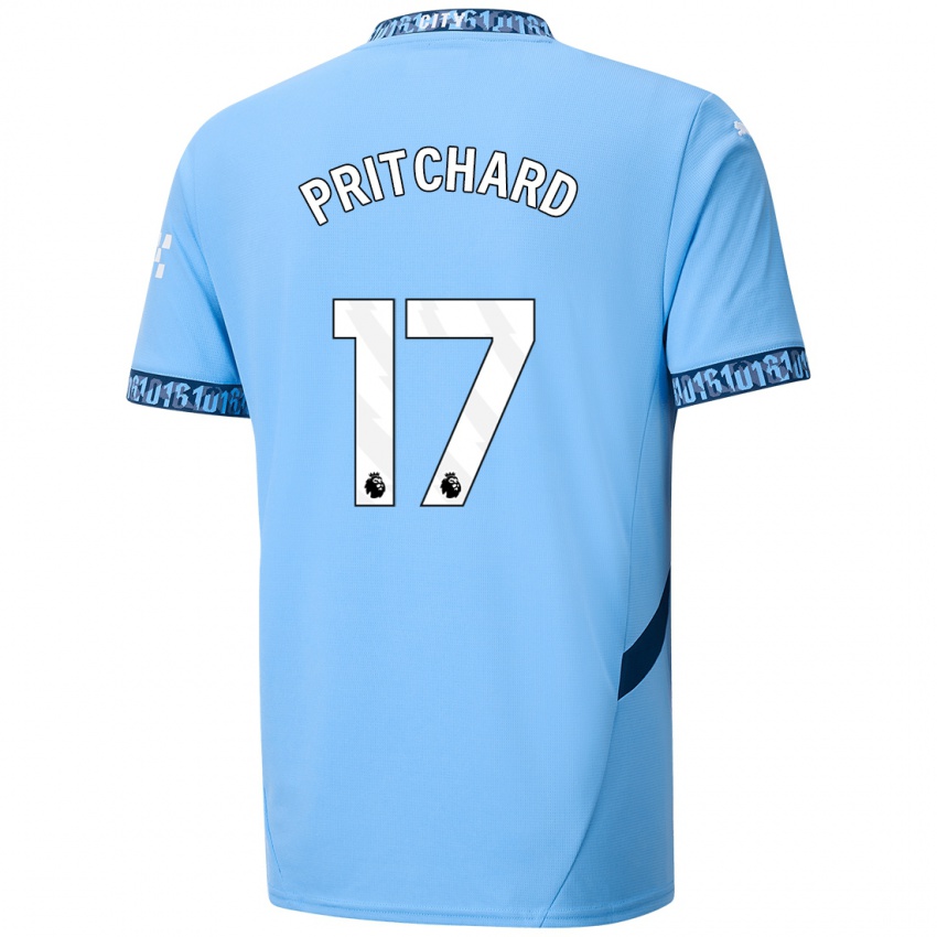 Hombre Camiseta Poppy Pritchard #17 Azul Marino 1ª Equipación 2024/25 La Camisa Perú