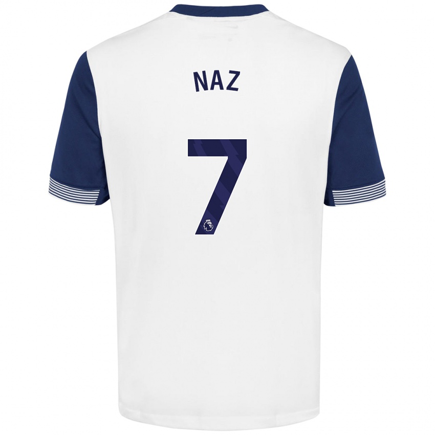 Hombre Camiseta Jessica Naz #7 Blanco Azul 1ª Equipación 2024/25 La Camisa Perú