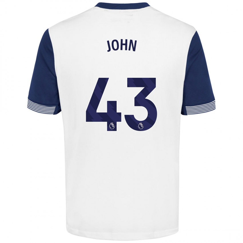 Hombre Camiseta Nile John #43 Blanco Azul 1ª Equipación 2024/25 La Camisa Perú