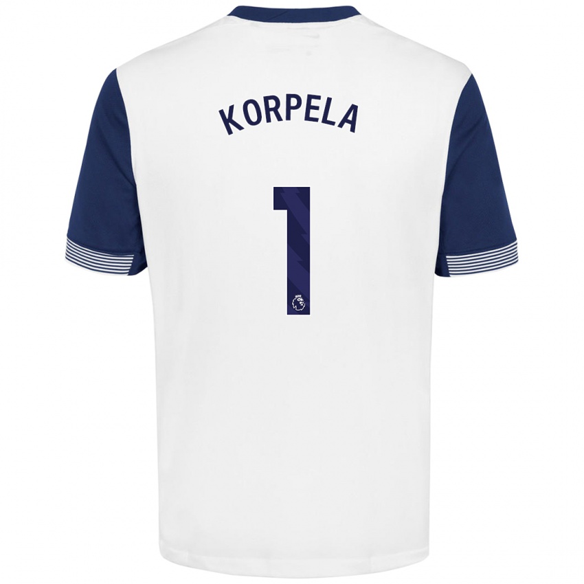 Hombre Camiseta Tinja-Riikka Korpela #1 Blanco Azul 1ª Equipación 2024/25 La Camisa Perú