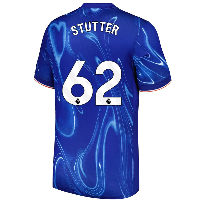 Hombre Camiseta Ronnie Stutter #62 Azul Blanco 1ª Equipación 2024/25 La Camisa Perú