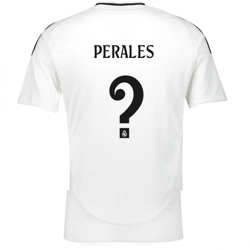 Hombre Camiseta Miguel Perales #0 Blanco 1ª Equipación 2024/25 La Camisa Perú