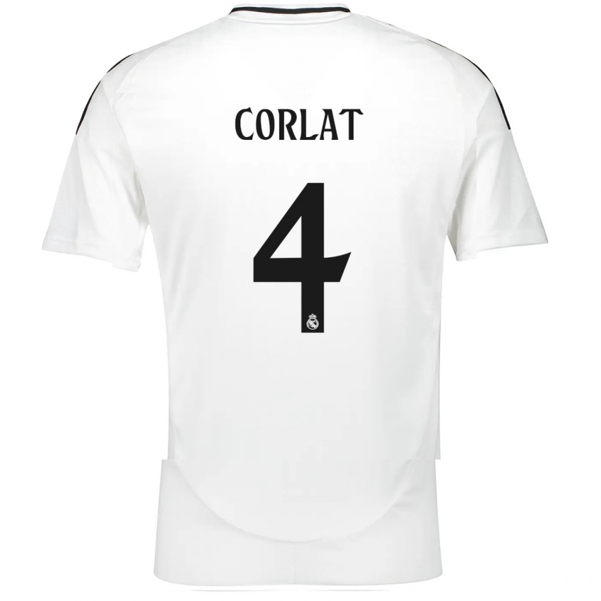 Hombre Camiseta Edu Corlat #4 Blanco 1ª Equipación 2024/25 La Camisa Perú