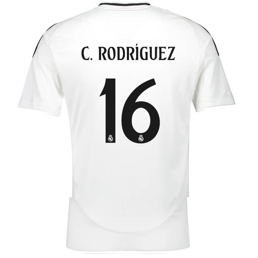 Hombre Camiseta Carlos Rodríguez #16 Blanco 1ª Equipación 2024/25 La Camisa Perú