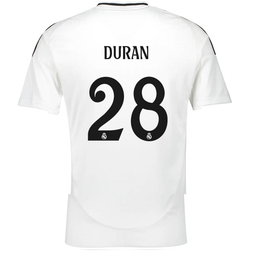 Hombre Camiseta Pol Duran #28 Blanco 1ª Equipación 2024/25 La Camisa Perú