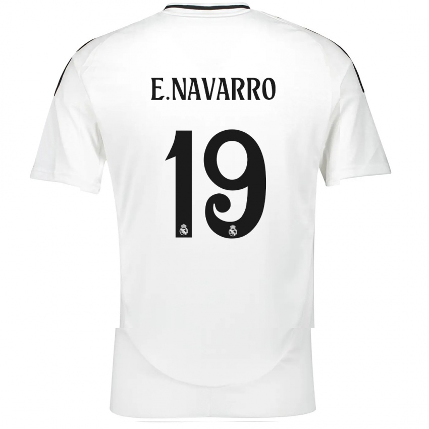 Hombre Camiseta Eva Navarro #19 Blanco 1ª Equipación 2024/25 La Camisa Perú