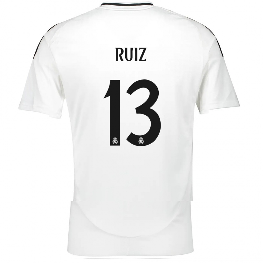 Hombre Camiseta Guillermo Ruiz #13 Blanco 1ª Equipación 2024/25 La Camisa Perú