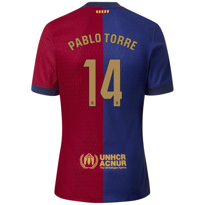 Hombre Camiseta Pablo Torre #14 Azul Rojo 1ª Equipación 2024/25 La Camisa Perú