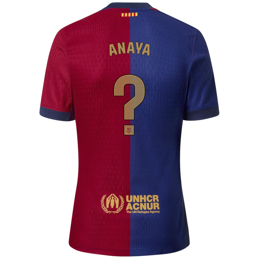 Hombre Camiseta Joan Anaya #0 Azul Rojo 1ª Equipación 2024/25 La Camisa Perú