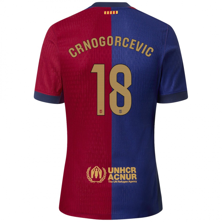 Hombre Camiseta Ana-Maria Crnogorcevic #18 Azul Rojo 1ª Equipación 2024/25 La Camisa Perú