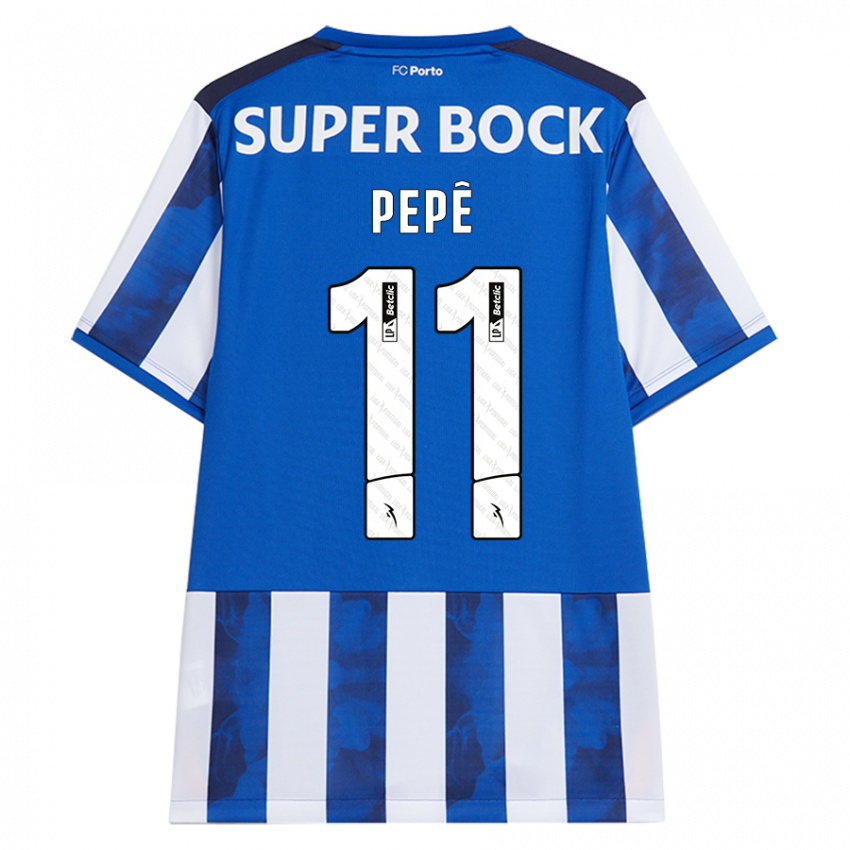 Hombre Camiseta Pepe #11 Azul Blanco 1ª Equipación 2024/25 La Camisa Perú