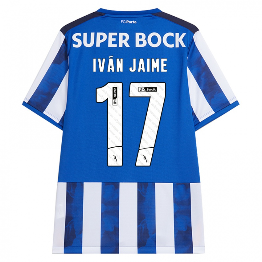 Hombre Camiseta Iván Jaime #17 Azul Blanco 1ª Equipación 2024/25 La Camisa Perú