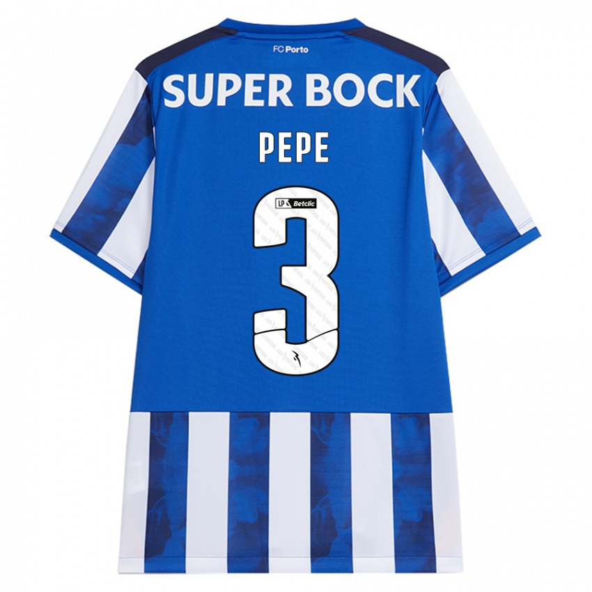 Hombre Camiseta Pepe #3 Azul Blanco 1ª Equipación 2024/25 La Camisa Perú