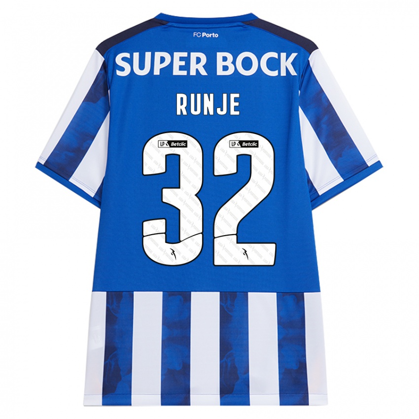 Hombre Camiseta Roko Runje #32 Azul Blanco 1ª Equipación 2024/25 La Camisa Perú