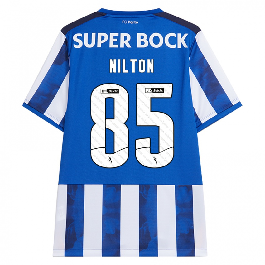 Hombre Camiseta Nilton #85 Azul Blanco 1ª Equipación 2024/25 La Camisa Perú